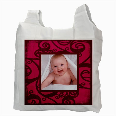 Fantasia Santa Baby Pinks 2 Sided Recycle Bag By Catvinnat Back