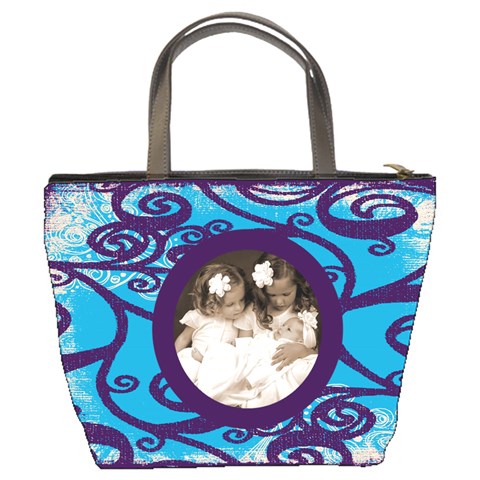Fantasia Funky Blue & Purple Bucket Bag By Catvinnat Back