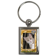I Love My Cat Keychain - Key Chain (Rectangle)
