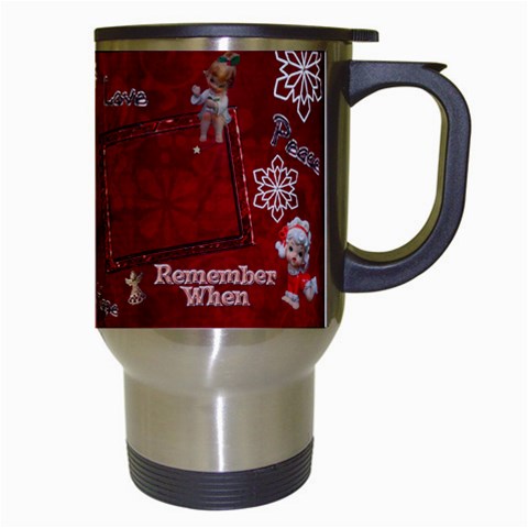 Old Fashioned Christmas Mug Angels Remember When Red By Ellan Right