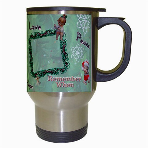 Old Fashioned Christmas Mug Angels Remember When Green Star By Ellan Right