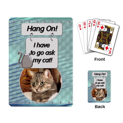 Cat Playing Cards By Lil Back