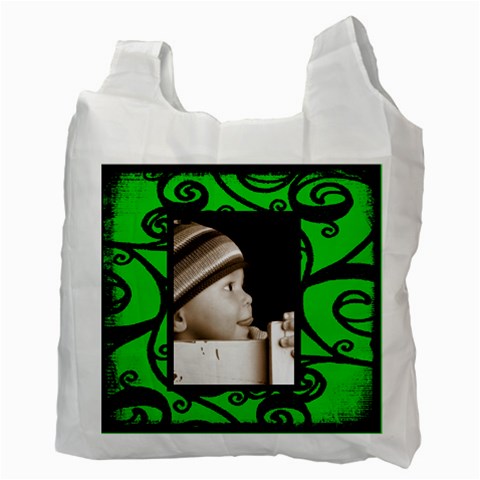 Fantasia Bonny Baby Green Double Sided Recycle Bag By Catvinnat Back