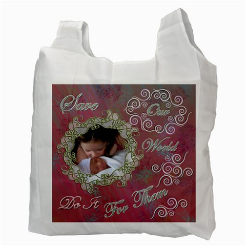 I Heart You This Much Double Recycle Bag 2 Sides By Ellan Back