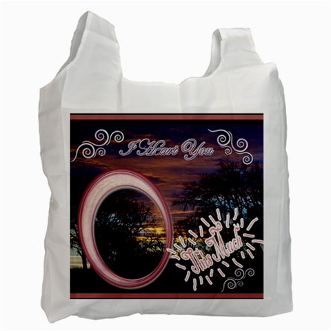 I Heart You This Much Pink Sky Double Recycle Bag 2 Sides By Ellan Front