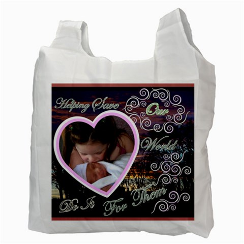 I Heart You This Much Pink Sky Double Recycle Bag 2 Sides By Ellan Back