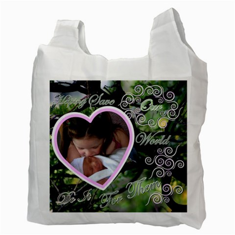 I Heart You This Much Love Birds Recycle Bag 2 Sides By Ellan Back