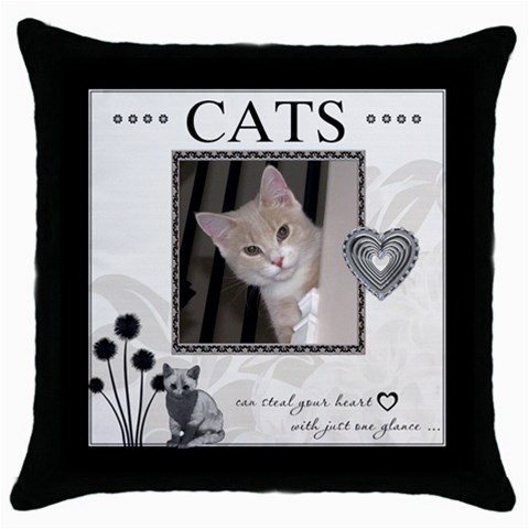 Cats Can Steal Your Heart Throw Pillow Case By Lil Front
