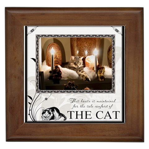 The Cat Framed Tile By Lil Front