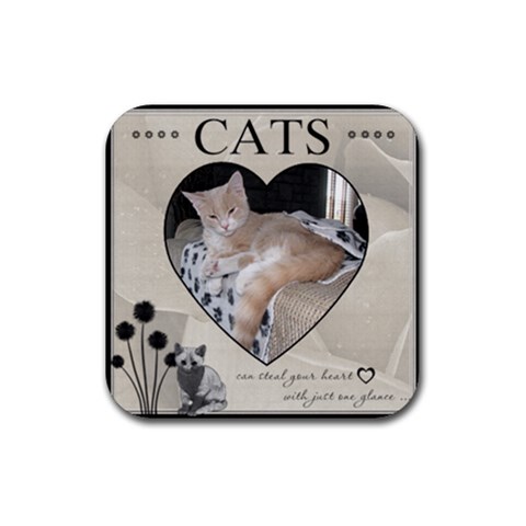 Cats Can Steal Your Heart Coaster By Lil Front