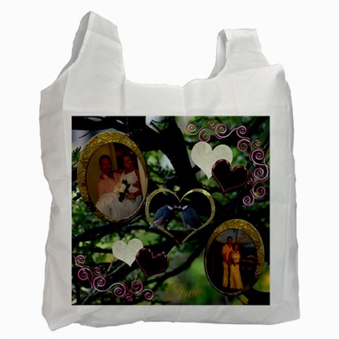 I Heart You 32 Love Birds Recycle Bag By Ellan Front