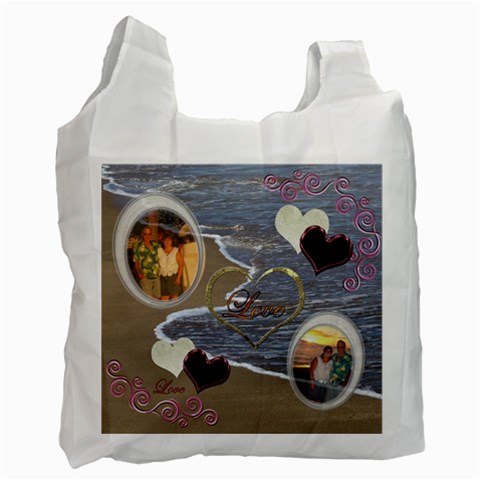 I Heart You 33 Ocean Vacation Recycle Bag By Ellan Front