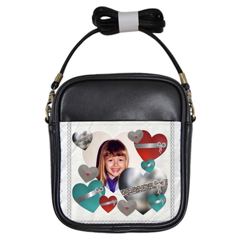 Hearts, Hearts, Hearts Girls Sling Bag By Lil Front