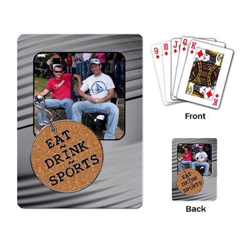 Eat, Drink, Sports Playing Cards By Lil Back