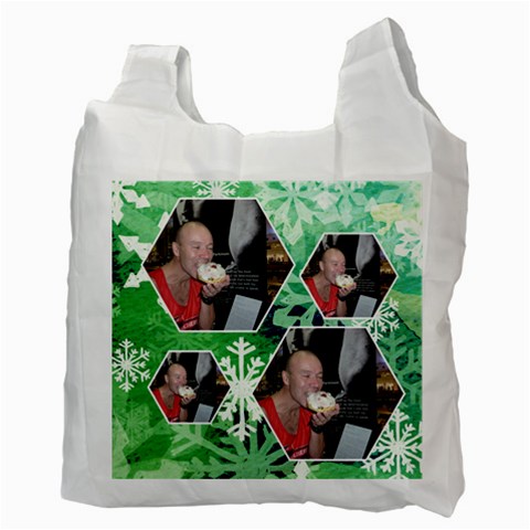 Winter Wonderland Snowflakes Recycle Bag By Catvinnat Back
