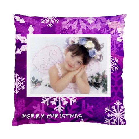 Merry Christmas Princess Snowflake Cushion By Catvinnat Back
