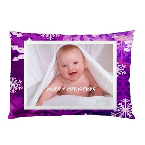 Merry Christmas Funky Snowflake  Pillow Case By Catvinnat 26.62 x18.9  Pillow Case
