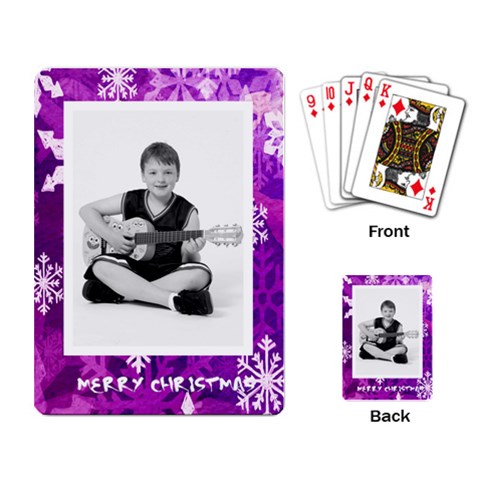 Merry Christmas Funky Snowflake Playing Cards By Catvinnat Back