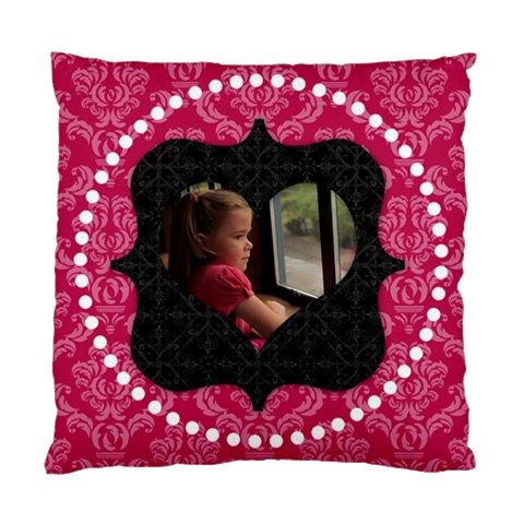 Pink And Black Heart 2 Sided Cushion By Klh Front