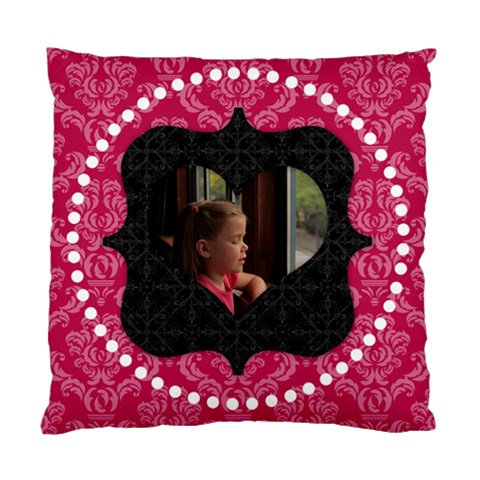 Pink And Black Heart 2 Sided Cushion By Klh Back