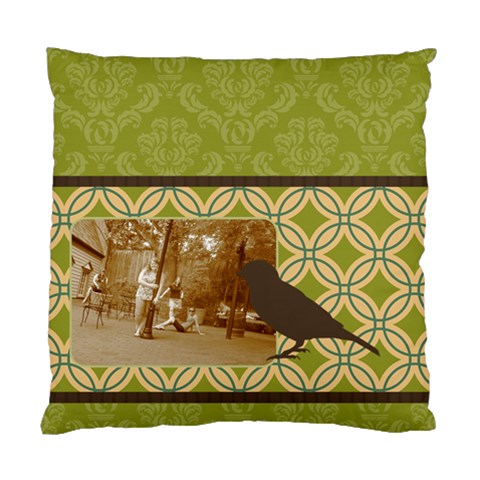 Green Deco Bird 2 Sided Cushion By Klh Back