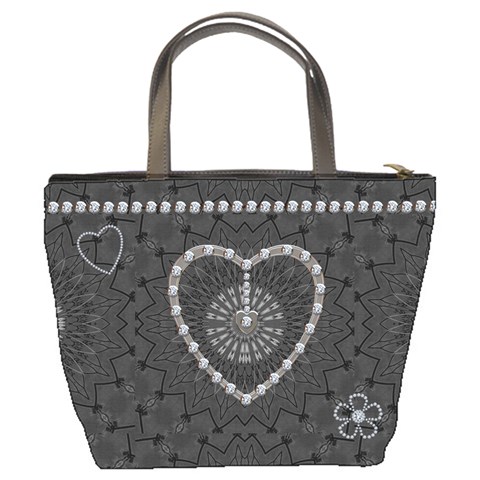 Charcoal Diamond Mom Bucket Bag By Lil Back