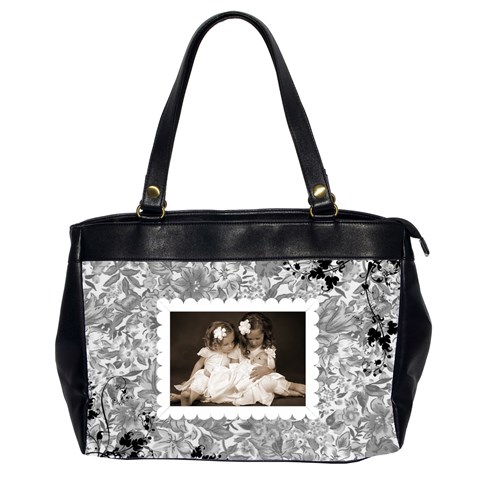 Grey Floral Oversized Handbag By Catvinnat Front