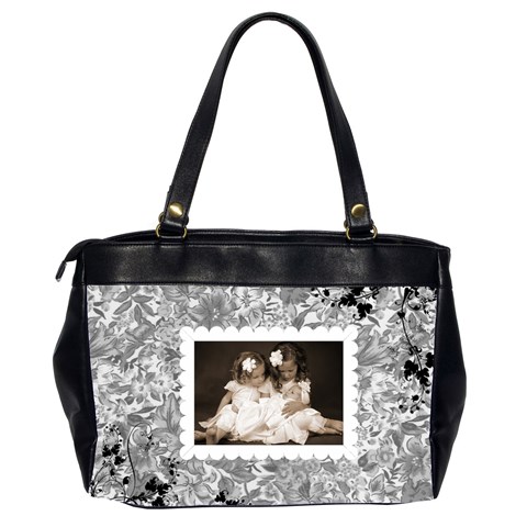 Grey Floral Oversized Handbag By Catvinnat Back