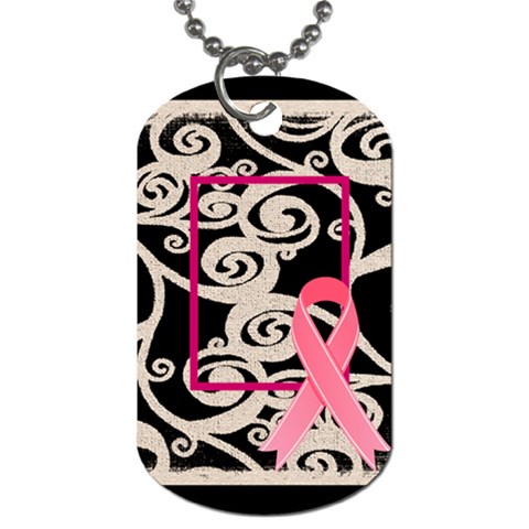 Breast Cancer Pink Ribbon Dog Tag 2 By Catvinnat Front