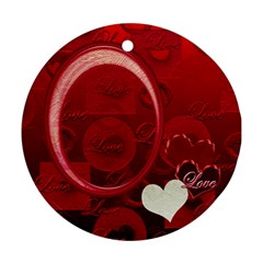 Love Heart red ornament round - Ornament (Round)