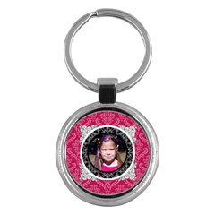 Pink, Black, & White Keychain - Key Chain (Round)