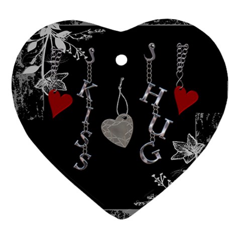 Black Floral Love Heart Ornament By Lil Back