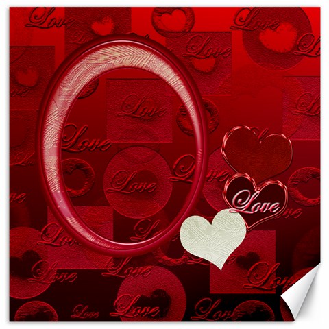 I Heart You Red Love 12x12 Canvas By Ellan 11.4 x11.56  Canvas - 1