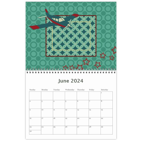 2024 Airplane 12 Month Calendar By Klh Jun 2024