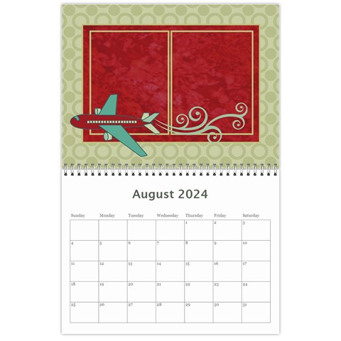 2024 Airplane 12 Month Calendar By Klh Aug 2024