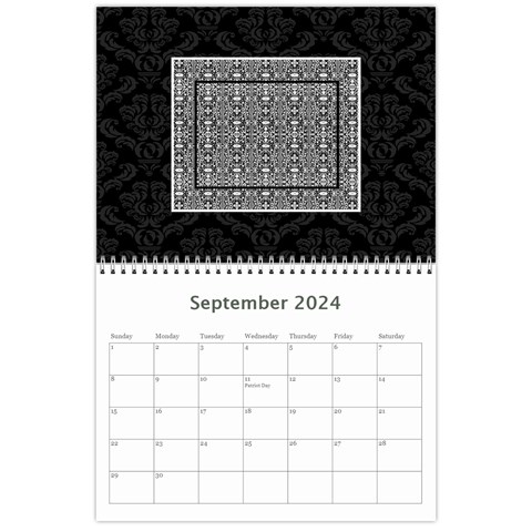 2024 Black & White 12 Month Calendar By Klh Sep 2024