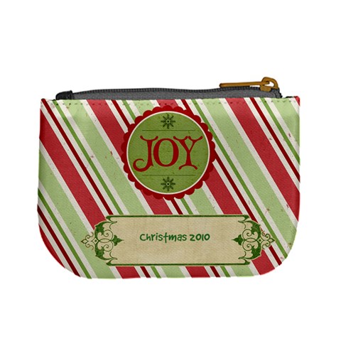 Merry Christmas Mini Coin Purse (stripes) By Jen Back