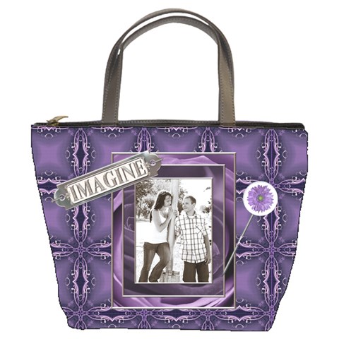 Imagine & Dream Purple Bucket Bag By Lil Front