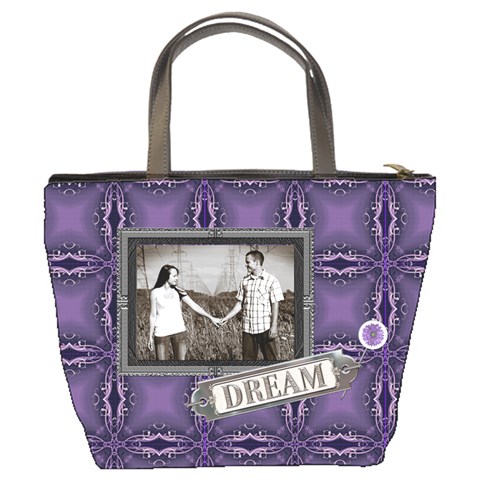 Imagine & Dream Purple Bucket Bag By Lil Back