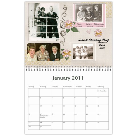 2011 Family Calendar By Peggy Reed Jan 2011