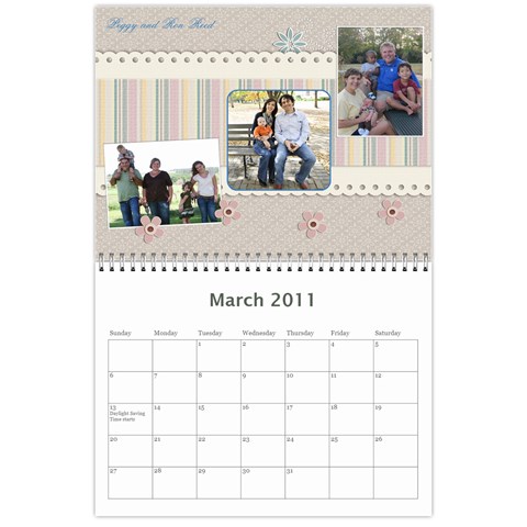 2011 Family Calendar By Peggy Reed Mar 2011