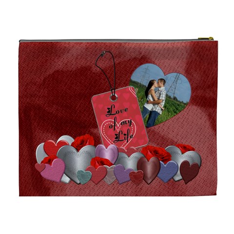 Love Of My Life Xl Cosmetic Bag By Lil Back