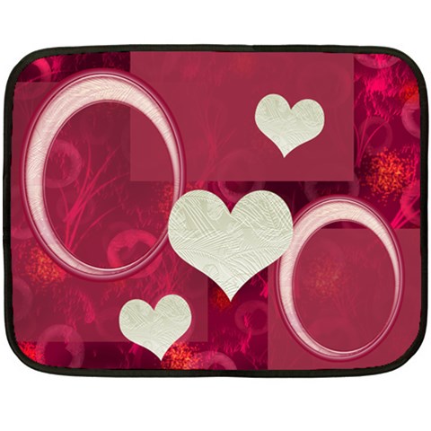 I Heart You Pink Love Mini Fleece Blanket By Ellan 35 x27  Blanket