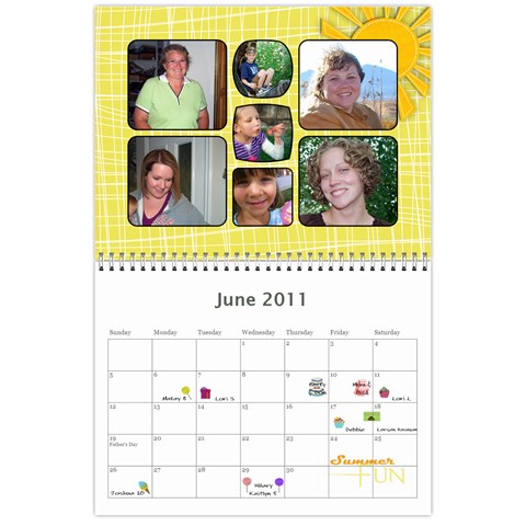 Family Calendar By Linda Larsen Jun 2011