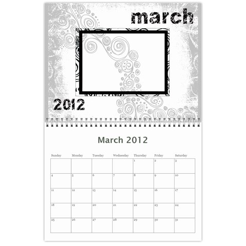 Faded Glory Monochrome 2012 Calendar By Catvinnat Mar 2012