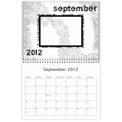 Faded Glory Monochrome 2012 Calendar By Catvinnat Sep 2012