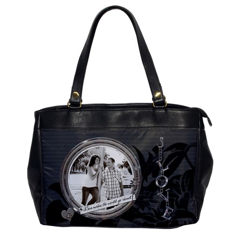 Love Makes The World Go Round Oversize Office Handbag By Lil Front