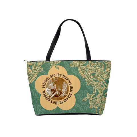 Friends Are The Flowers Classic Shoulder Handbag By Klh Back