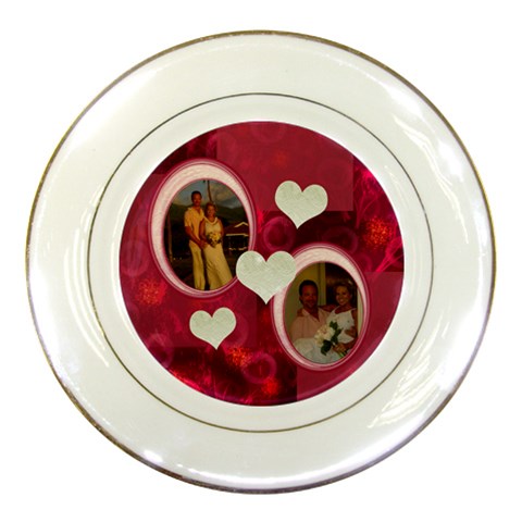 I Heart You Pink Wedding Decorative Plate By Ellan Front