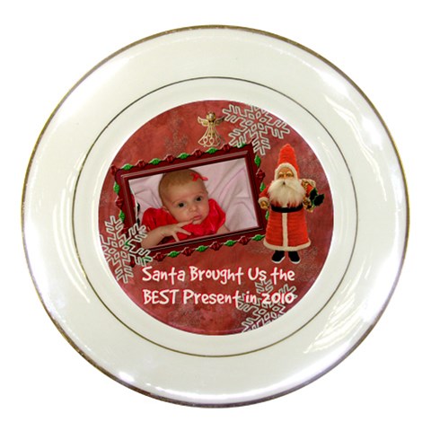 Santa Brought Us The Best Present In 2010 Blue Girl Decorative Plate By Ellan Front